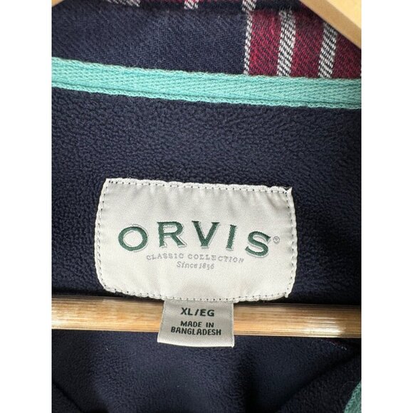 Orvis fleece lined plaid shacket preppy 90s sz XL - Picture 2 of 8